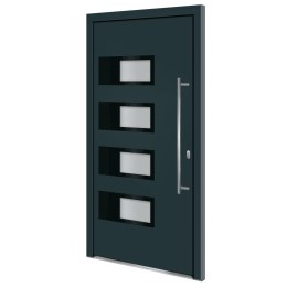 Drzwi wejściowe, antracytowe, 100x200 cm, aluminium i PVC Lumarko!