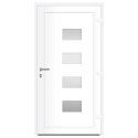 Drzwi wejściowe, antracytowe, 100x200 cm, aluminium i PVC Lumarko!