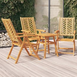 Rozkładane krzesła ogrodowe, 3 szt., lite drewno akacjowe Lumarko!
