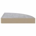 Narożna półka ścienna, szarość betonu, 25x25x3,8 cm MDF Lumarko!