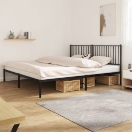 Metalowa rama łóżka z wezgłowiem, czarna, 200x200 cm Lumarko!