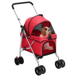 Składany wózek dla psa, czerwony, 76x50x100 cm, tkanina Oxford Lumarko!