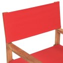 Składane krzesła reżyserskie, 2 szt., czerwone, drewno tekowe Lumarko!