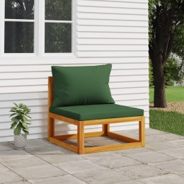 Środkowa sofa ogrodowa z zielonymi poduszkami, lita akacja Lumarko!