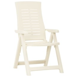 Rozkładane krzesła do ogrodu, 2 szt., plastikowe, białe Lumarko!