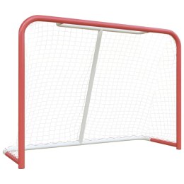 Bramka do hokeja, z siatką, czerwono-biała, 153x60x118 cm Lumarko!
