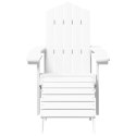 Krzesło Adirondack z podnóżkiem i stolikiem, HDPE, białe Lumarko!