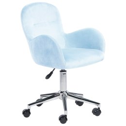 Krzesło biurowe regulowane welurowe jasnoniebieskie PRIDDY Lumarko!