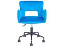 Krzesło biurowe regulowane welurowe niebieskie SANILAC Lumarko!