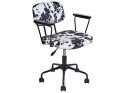 Krzesło biurowe regulowane welurowe w łaty czarno-białe ALGERITA Lumarko!
