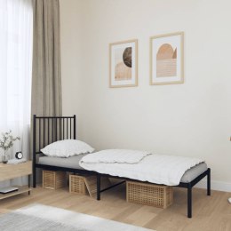Metalowa rama łóżka z wezgłowiem, czarna, 75x190 cm Lumarko!