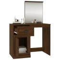 Toaletka z lustrem, brązowy dąb, 90x50x132,5 cm Lumarko!
