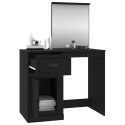 Toaletka z lustrem, czarna, 90x50x132,5 cm Lumarko!