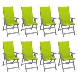 Rozkładane krzesła ogrodowe z poduszkami, 8 szt., lita akacja Lumarko!