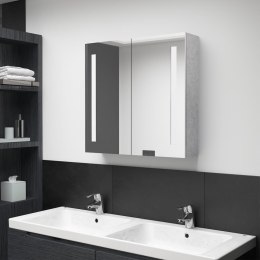 Szafka łazienkowa z lustrem i LED, szarość betonu, 62x14x60 cm Lumarko!
