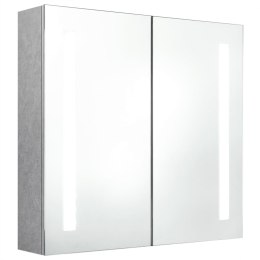 Szafka łazienkowa z lustrem i LED, szarość betonu, 62x14x60 cm Lumarko!