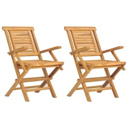 Składane krzesła ogrodowe, 2 szt., 56x63x90 cm, drewno tekowe Lumarko!