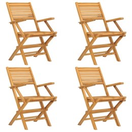 Składane krzesła ogrodowe, 4 szt., 55x62x90 cm, drewno tekowe Lumarko!