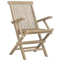 Składane krzesła ogrodowe, 6 szt., szare, 56x61x89 cm, tekowe Lumarko!