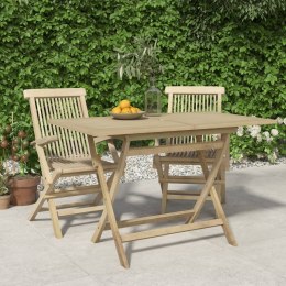 Składany stół ogrodowy, szary, 120x70x75 cm, drewno tekowe Lumarko!