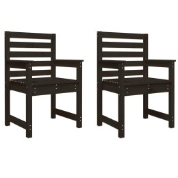Krzesła ogrodowe, 2 szt., czarne, 60x48x91 cm, lita sosna Lumarko!