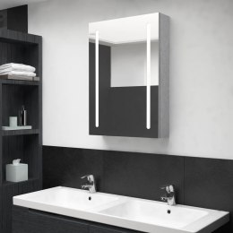Szafka łazienkowa z lustrem i LED, szarość betonu, 50x13x70 cm Lumarko!