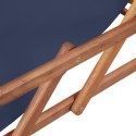 Składany leżak plażowy, tkanina i drewniana rama, niebieski Lumarko!
