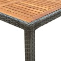 Stół ogrodowy, 150x90x75 cm, rattan PE i drewno akacjowe, szary Lumarko!