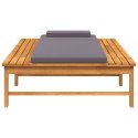 Leżak z poduszkami, ciemnoszary, lite drewno akacjowe Lumarko!