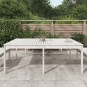 Stół ogrodowy, biały, 203,5x100x76 cm, lite drewno sosnowe Lumarko!