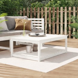 Stolik ogrodowy, biały, 121x82,5x45 cm, lite drewno sosnowe Lumarko!