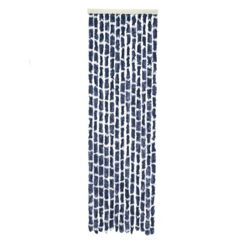 Zasłona na drzwi Chenille Stripe 185x56 cm, niebiesko-biała Lumarko