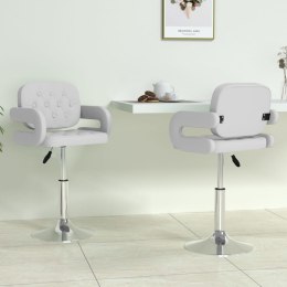 Obrotowe krzesła stołowe, 2 szt., białe, obite sztuczną skórą Lumarko