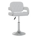 Obrotowe krzesła stołowe, 2 szt., białe, obite sztuczną skórą Lumarko