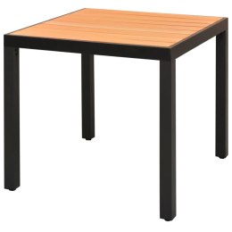 Stół ogrodowy, brązowy, 80x80x74 cm, aluminium i WPC Lumarko