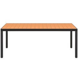 Stół ogrodowy, brązowy, 185x90x74 cm, aluminium i WPC Lumarko