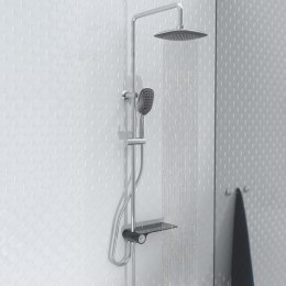 Zestaw prysznicowy AQUASTAR z półką, antracytowo-chromowy Lumarko