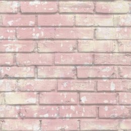 Tapeta w cegły, różowo-biała Lumarko