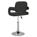 Obrotowe krzesła stołowe, 2 szt., czarne, obite sztuczną skórą Lumarko