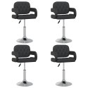 Obrotowe krzesła stołowe, 4 szt., czarne, sztuczna skóra Lumarko