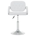 Obrotowe krzesła stołowe, 6 szt., białe, sztuczna skóra Lumarko