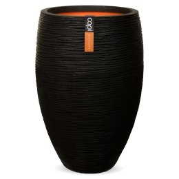 Donica Nature Rib, elegancka, luksusowa, 45x72 cm, czarna Lumarko