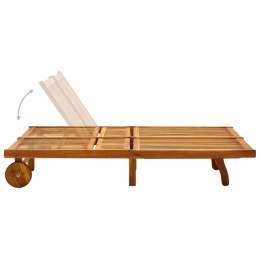 2-osobowy leżak ogrodowy z poduszkami, lite drewno akacjowe Lumarko