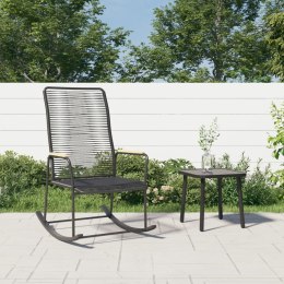 Ogrodowy fotel bujany, czarny, 59x79,5x104 cm, rattan PVC Lumarko!