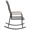 Ogrodowy fotel bujany, czarny, 59x79,5x104 cm, rattan PVC Lumarko!