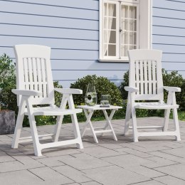 Rozkładane krzesła ogrodowe, 2 szt., białe, PP Lumarko!