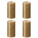 Rustykalne świece pieńkowe Shimmer, 4 szt., 130x68 mm, złote Lumarko!