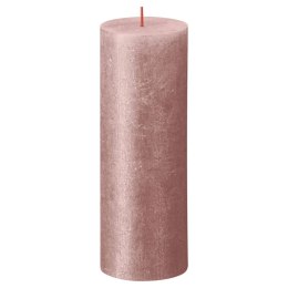 Rustykalne świece pieńkowe Shimmer, 4 szt., 190x68 mm, różowe Lumarko!