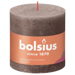 Bolsius Rustykalne świece pieńkowe Shine, 3 szt., 100x100 mm, taupe Lumarko!