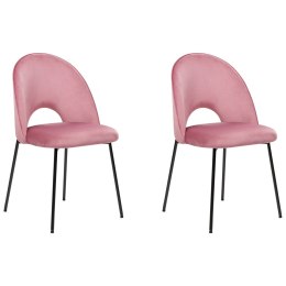 Zestaw 2 krzeseł do jadalni welurowy różowy COVELO Lumarko!